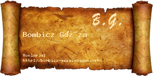 Bombicz Géza névjegykártya
